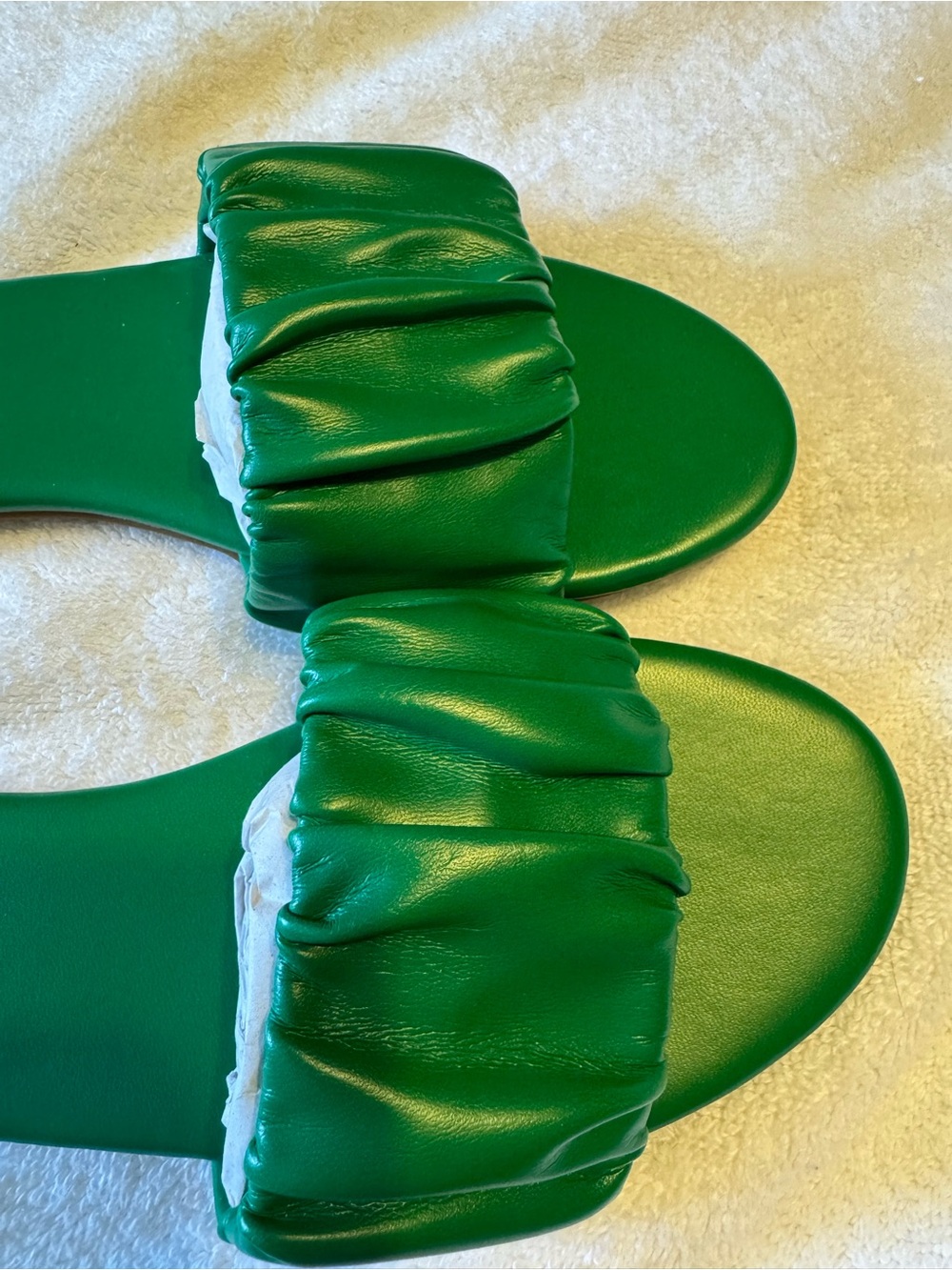 J. Crew Green Ruched Slide Sandals - Picture 5 of 5